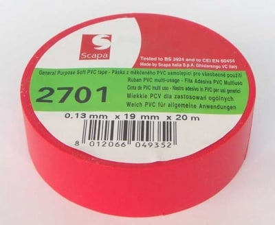 Изолационна PVC лента SCAPA 19x20 RED