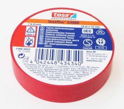 Изолационна PVC лента TESA 10x15 червена