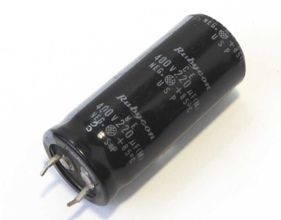 Кондензатор 220MF/400V RUBYCON 85C-2