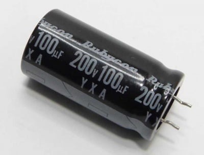 Кондензатор 100MF/200V 105C RUBYCON