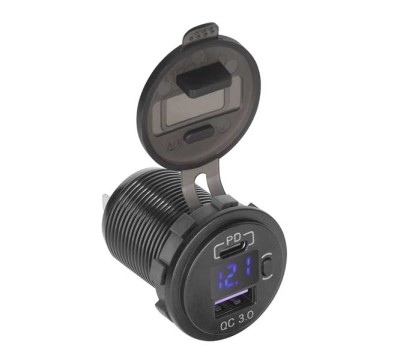 Автомобилен волтметър 02 с USB+USB-C