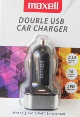 Адаптер за запалка 12V-5V/2.1A/1.0A USB MAXELL