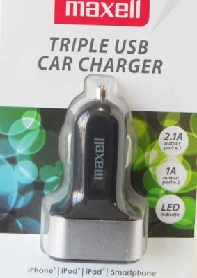 Адаптер за запалка 12V-5V/2.1A/1.0Ax2 USB MAXELL