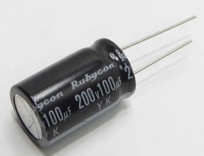 Кондензатор 100MF/200V RUBYCON