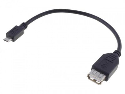 Кабел K-167-90/0.2м USB A/F-USB Micro B/M