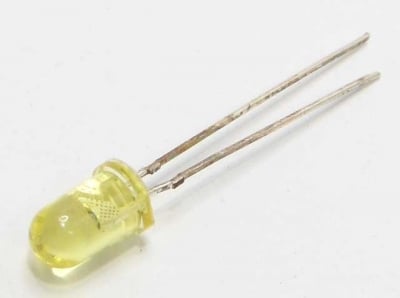 Светодиод 5mm жълт 3000mcd