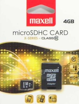 MEMORY MSD CARD 4GB MAXELL