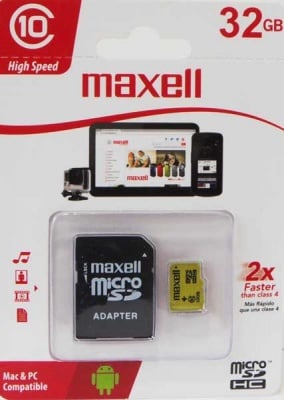 MEMORY MSD CARD 32GB MAXELL CL10