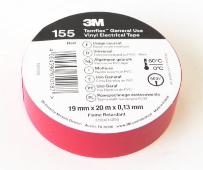 Изолационна PVC лента 3M 19x20x0.13 червена 155